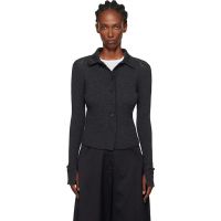 Mfpen Gray Knitted Rib Cardigan 252505F109004