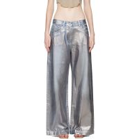 The Attico Silver Long Jeans 252528F069009