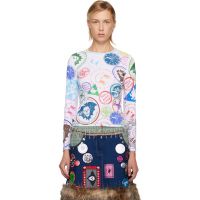 Chopova Lowena White Stamp It Fitted Jersey T-shirt 252529F110001