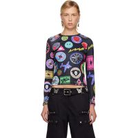 Chopova Lowena Black Patch Print Fitted Jersey T-shirt 252529F110004