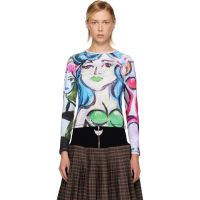 Chopova Lowena Multicolor Painted Pin Up Fitted Jersey T-shirt 252529F110005