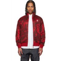 AAPE by A Bathing Ape Red AAPENOW Moonface Camo Zip-Up Track Jacket 252547M202023
