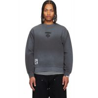 AAPE by A Bathing Ape Gray Moonface Crew Neck Sweatshirt 252547M204002