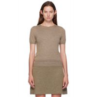 LISA YANG Taupe Delila T-shirt 252581F110000