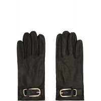 Ernest W. Baker Black Buckle Applique Leather Gloves 252600M135003