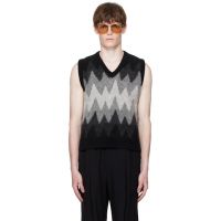 Ernest W. Baker Black & Gray Degrade Jacquard Vest 252600M206000