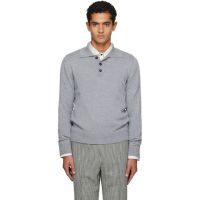 Ernest W. Baker Gray Polka-Dot Polo 252600M212011