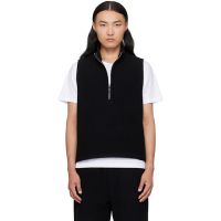 Rier Black Fleece City Sweater Vest 252661M185003