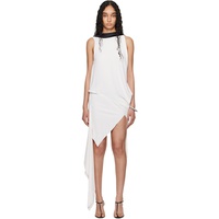 AARON ESH SSENSE Exclusive White Boat Neck Minidress 252678F052001