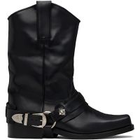 Toga Virilis SSENSE Exclusive Black Hard Leather AJ1178 Boots 252688M228001