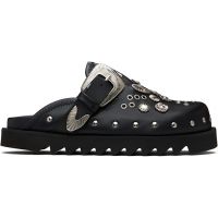Toga Virilis Black Eyelet Metal Sabot Loafers 252688M231000