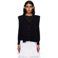 OPEN YY Black Sleeve Layered Cardigan 252731F095002
