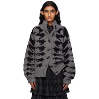 OPEN YY Gray Hounds Tooth Star Cowichan Cardigan 252731F095005