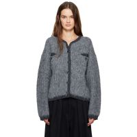 OPEN YY Gray Shaggy Cardigan 252731F095010