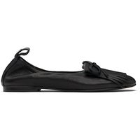 OPEN YY Black Bun Fringe Ballerina Flats 252731F118001