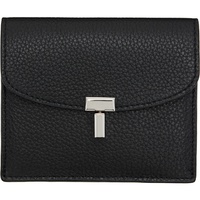 TOTEME Black T-Lock Grained-Leather Card Holder 252771F037001