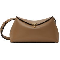 TOTEME Taupe T-Lock Leather Clutch 252771F044000