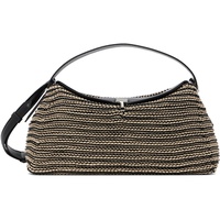 TOTEME Black & Beige T-Lock Woven Leather Bag 252771F046005