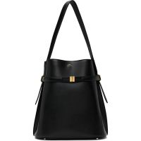 TOTEME Black Belted Leather Bucket Bag 252771F048002