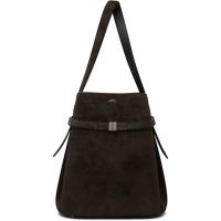TOTEME Brown Belted Suede Bucket Bag 252771F048010