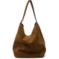 TOTEME Tan Belted Suede Tote 252771F049008