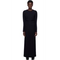TOTEME Black Long-Sleeve Slouch Waist Maxi Dress 252771F055000