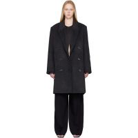 TOTEME Gray Double-Breasted Cashmere Coat 252771F059006