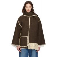TOTEME Brown Embroidered Scarf Jacket 252771F063003