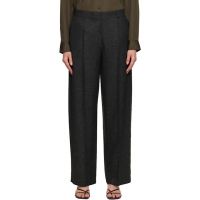 TOTEME Gray Wide Flannel Trousers 252771F087010