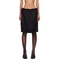 TOTEME Black Drawstring Satin Miniskirt 252771F090000