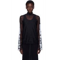 TOTEME Black Floral Tulle Blouse 252771F107003