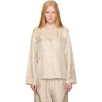 TOTEME Beige Monogram Silk Shirt 252771F109003