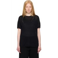 TOTEME Black Knit T-shirt 252771F110012