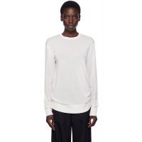 TOTEME White Long-Sleeve Knit T-shirt 252771F110015