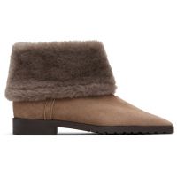 TOTEME Beige Fold-Down Shearling Boots 252771F113006