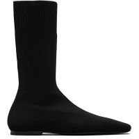TOTEME Black Knit Sock Boots 252771F114001