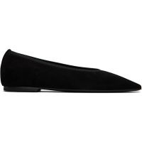 TOTEME Black Minimalist Suede Ballerina Flats 252771F118001