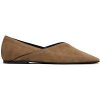 TOTEME Taupe Everyday Suede Ballerina Flats 252771F118003