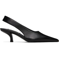TOTEME Black Classic Leather Slingback Heels 252771F122001