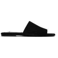 TOTEME Black Velour-Leather Bandeau Sandals 252771F124002