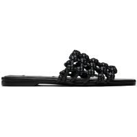 TOTEME Black Braided-Leather Bandeau Slides 252771F124005