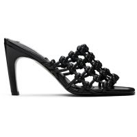 TOTEME Black Braided-Leather Bandeau Mules 252771F125005