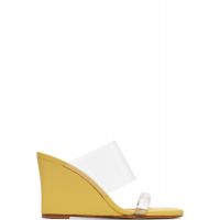 Maryam Nassir Zadeh SSENSE Exclusive Yellow Olympia Wedge Heeled Sandals 252779F125000