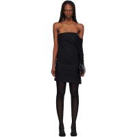 Courreges Black Draped Polywool Bustier Minidress 252783F052013