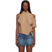 Courreges Beige Twisted Jersey T-shirt 252783F110002