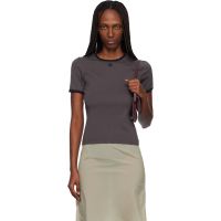Courreges Gray Signature Contrast T-shirt 252783F110003
