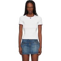 Courreges White Signature Contrast T-shirt 252783F110004