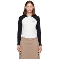 Courreges White & Black Circle Contrast T-shirt 252783F111005