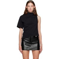 Courreges Black Twist Asymmetrical T-shirt 252783F111010