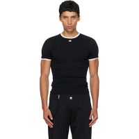 Courreges Black Signature Contrast T-shirt 252783M213000